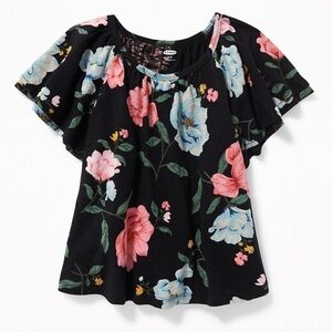 Old Navy Youth Small Floral Ruffle Sleeve Shirt